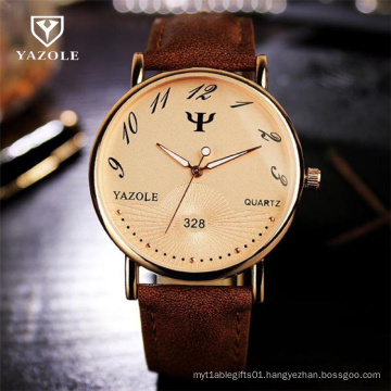 YAZOLE 328 Brand Business Unique Leisure Leather Watches Fashion Luminous Quartz Watch Relogio Masculino 2019